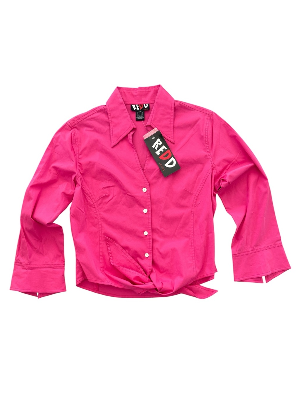 Vintage Y2K Redd Jeans Pink Tie Front Blouse Deadstock NOS Size 10 Barbiecore